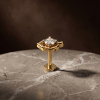 Glowing Sonnet Diamond Nose Pin by SVADEZI - yellow