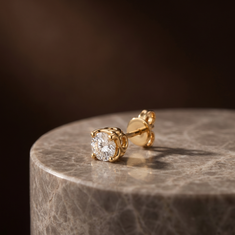 Resplendent Brilliance Diamond Earring (Single) by SVADEZI