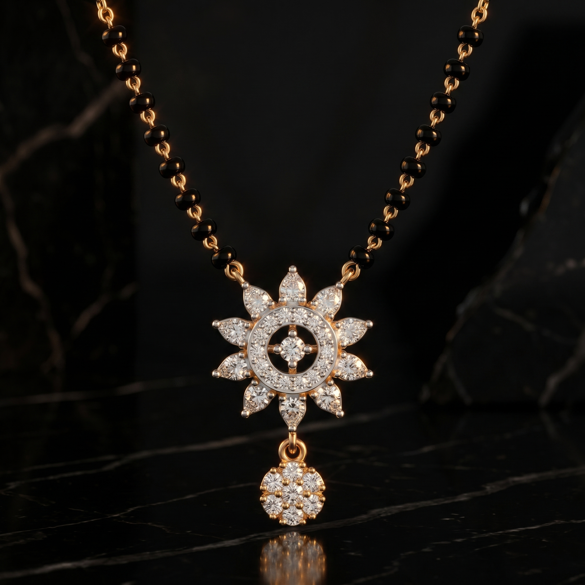 Sacred Vision Diamond Mangalsutra by SVADEZI - yellow