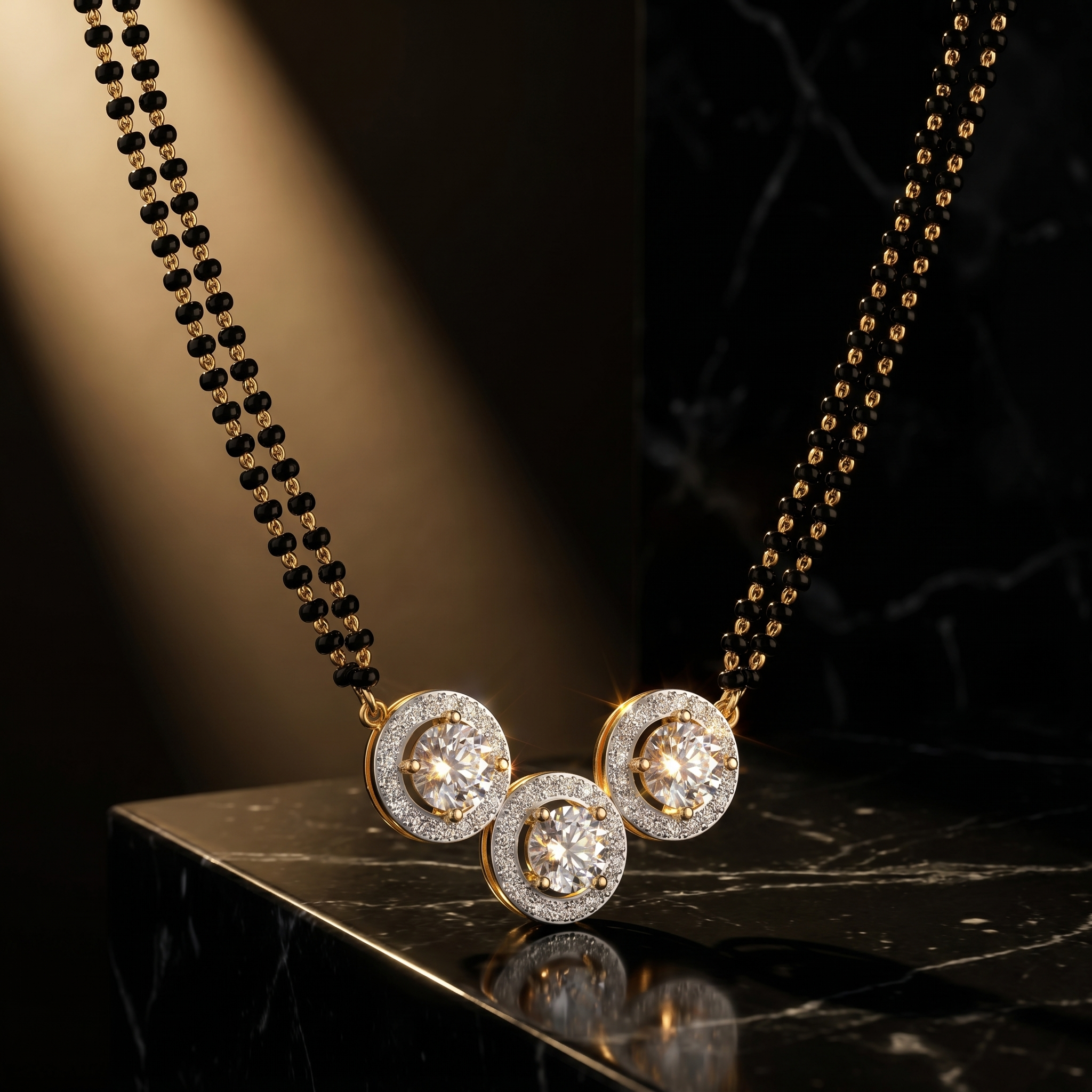 Sparkling Radiance Diamond Mangalsutra by SVADEZI