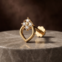 Resplendent Beauty Diamond Nose Pin by SVADEZI - yellow