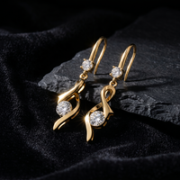 Cascading Radiance Diamond Earrings by SVADEZI - yellow