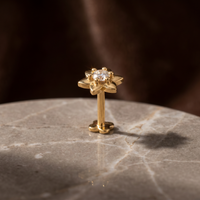 Sparkling Cascade Diamond Nose Pin by SVADEZI - yellow