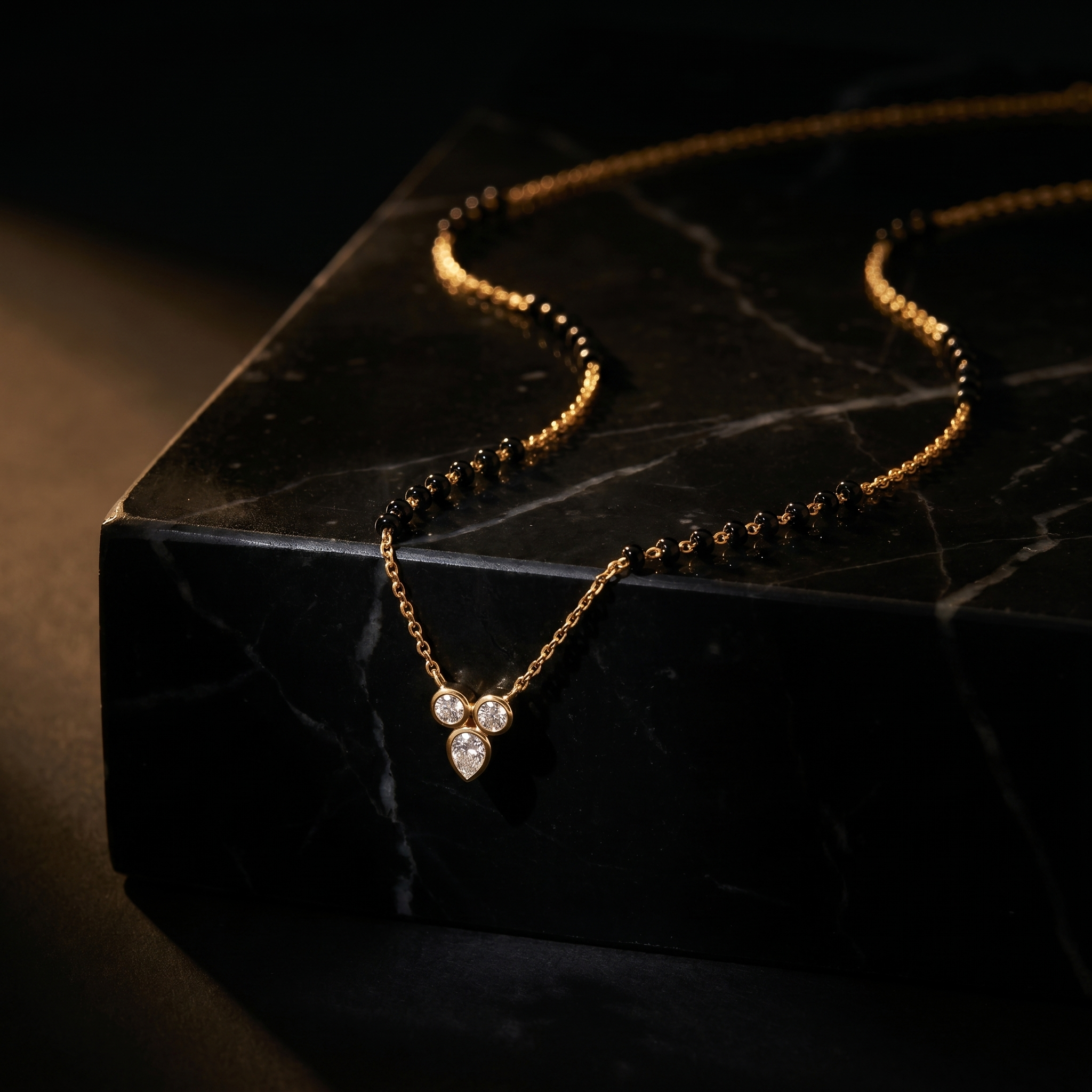 Opulent Whisper Diamond Mangalsutra by SVADEZI - yellow