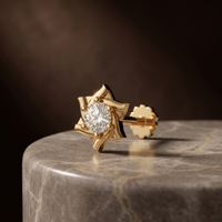 Crowned Embrace Diamond Nose Pin by SVADEZI - yellow