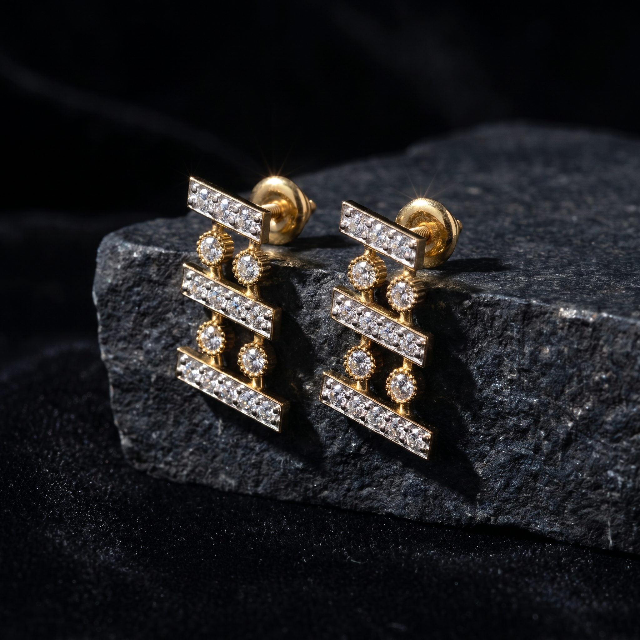 Imperial Ballad Diamond Earrings by SVADEZI - yellow
