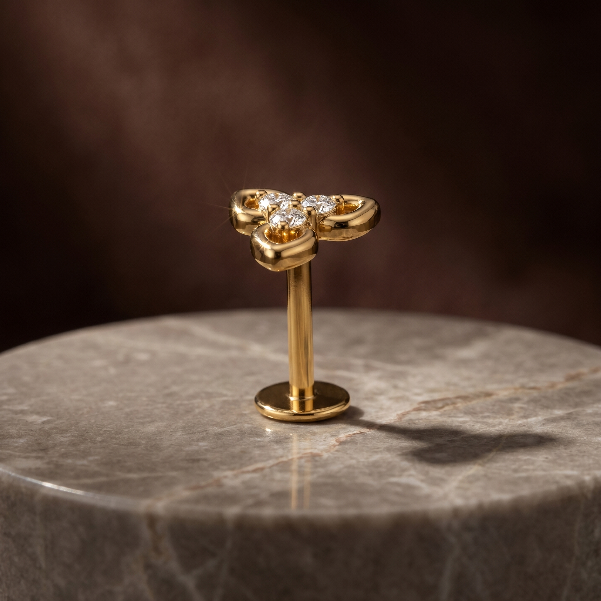 Solstice Petal Diamond Nose Pin by SVADEZI - yellow