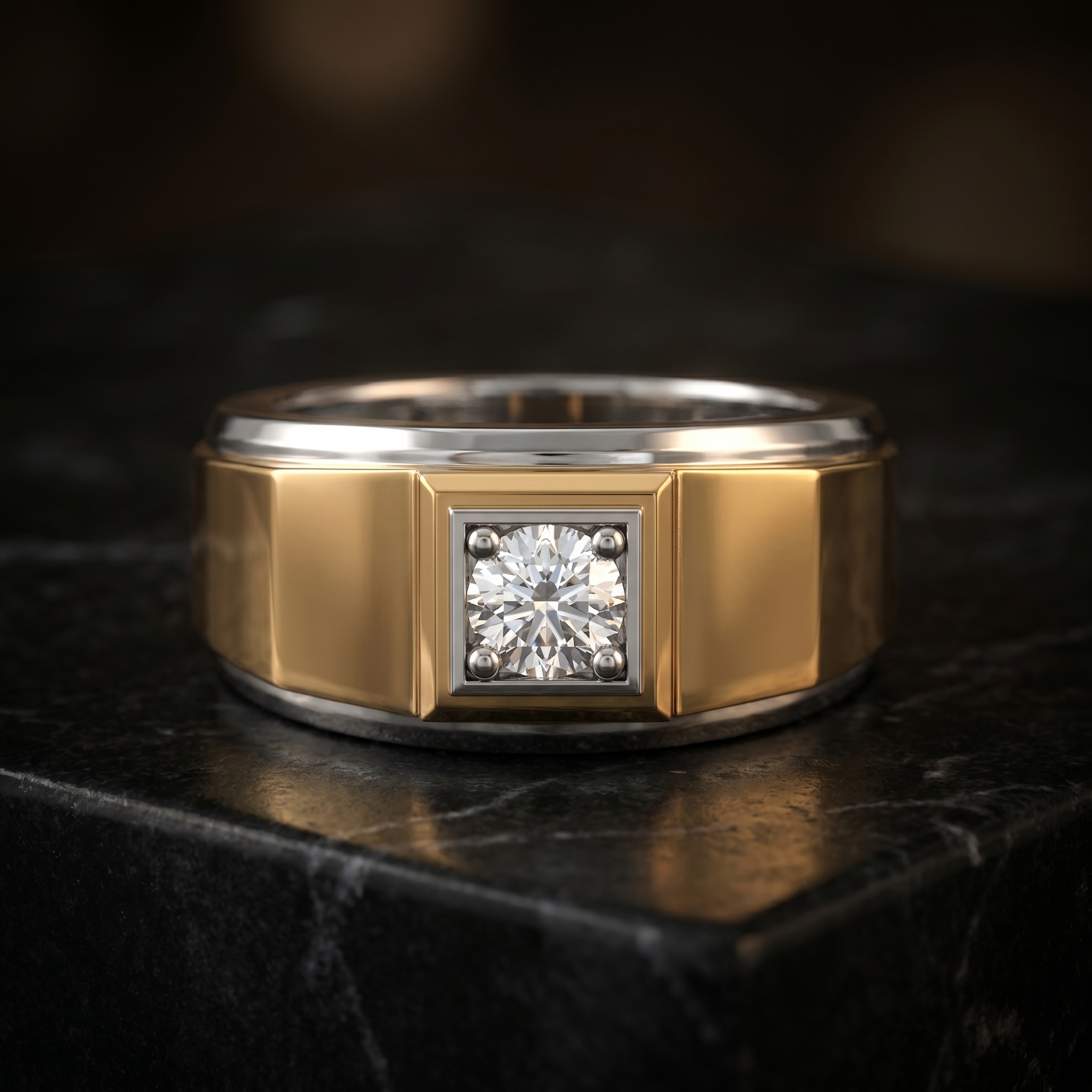 Celestial Splendor Men's Diamond Ring by SVADEZI - yellow