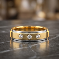 Glistening Petal Men's Diamond Ring by SVADEZI - yellow