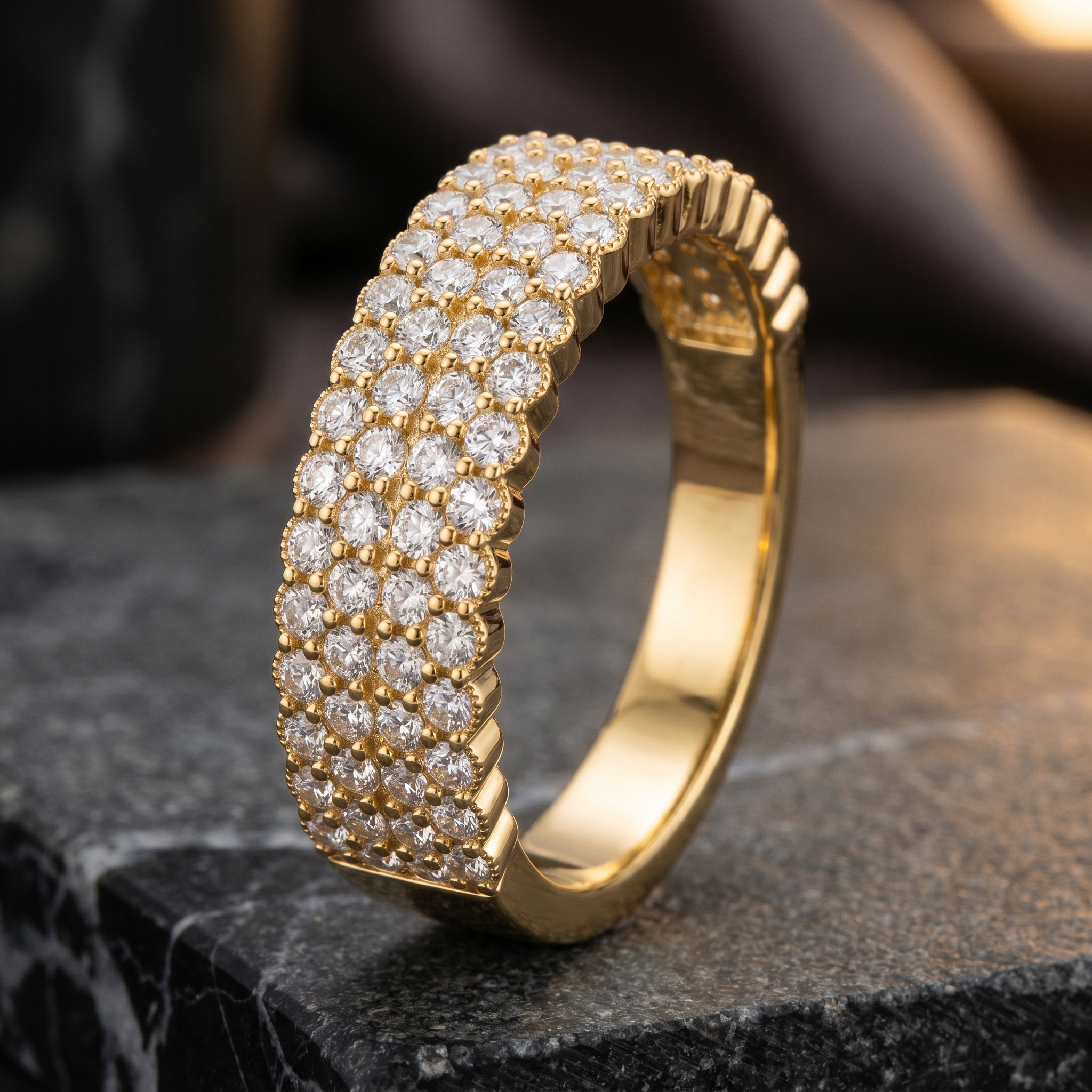 Opulent Halo Diamond Ring by SVADEZI - yellow
