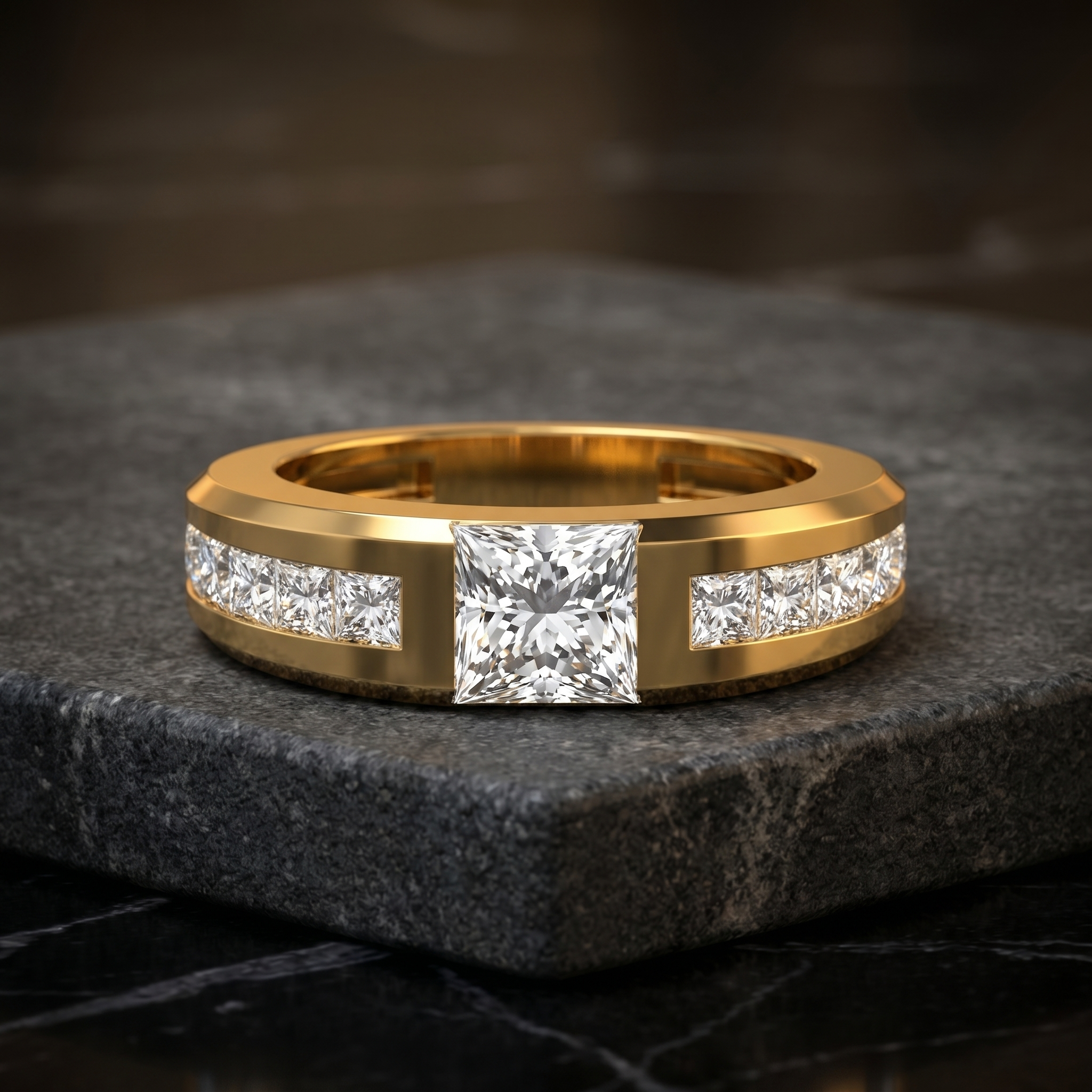 Whispering Bliss Men's Diamond Ring by SVADEZI - yellow