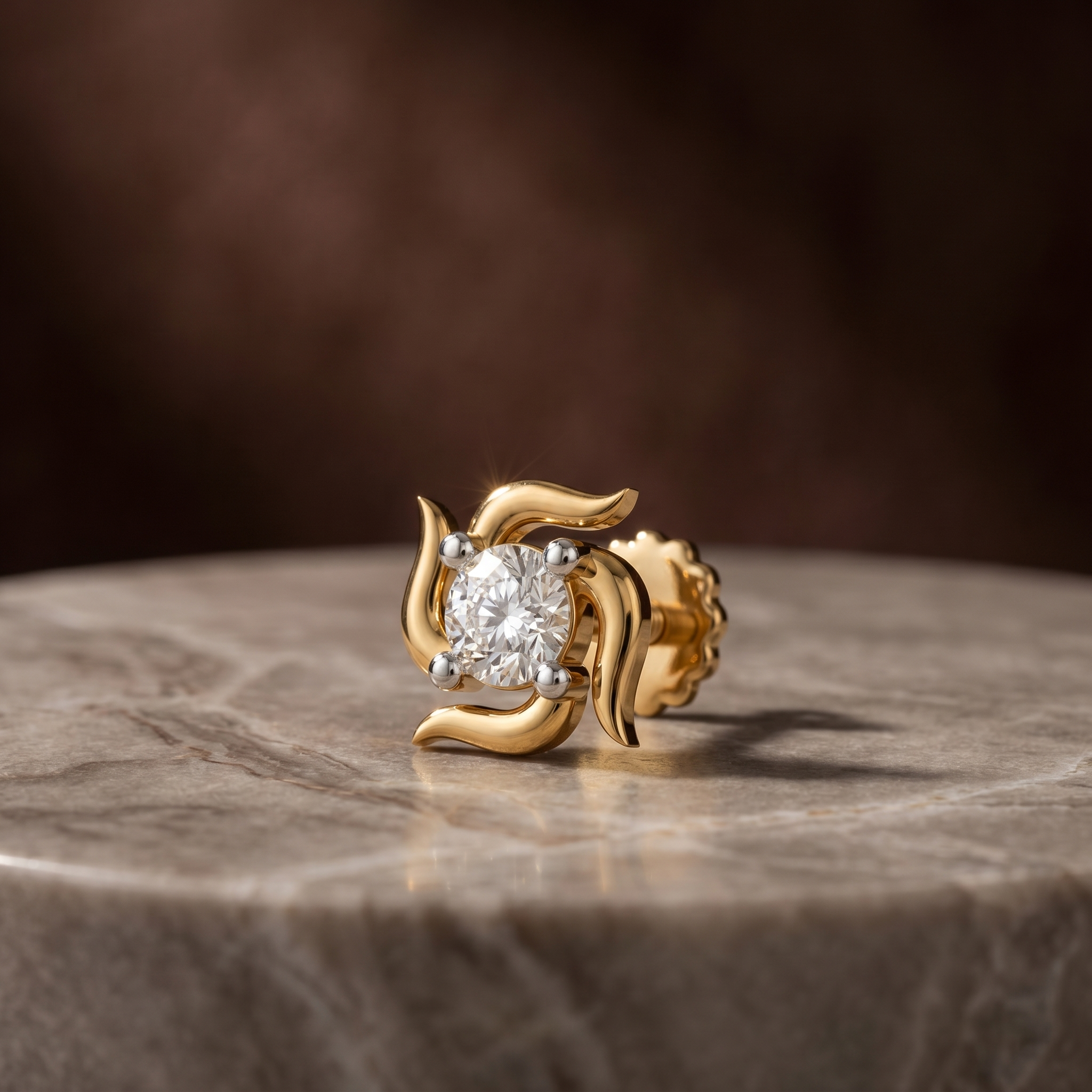 Enchanted Charm Diamond Nose Pin by SVADEZI - yellow