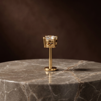 Crowned Spell Diamond Nose Pin by SVADEZI - yellow