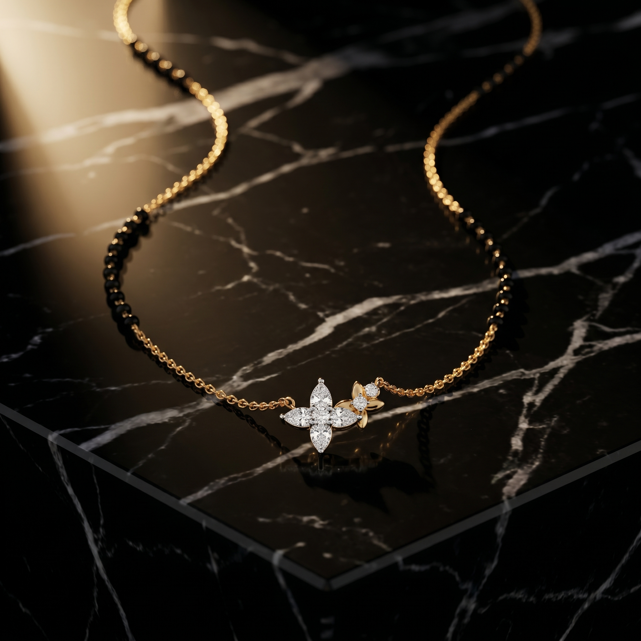 Ethereal Elegance Diamond Mangalsutra by SVADEZI - yellow