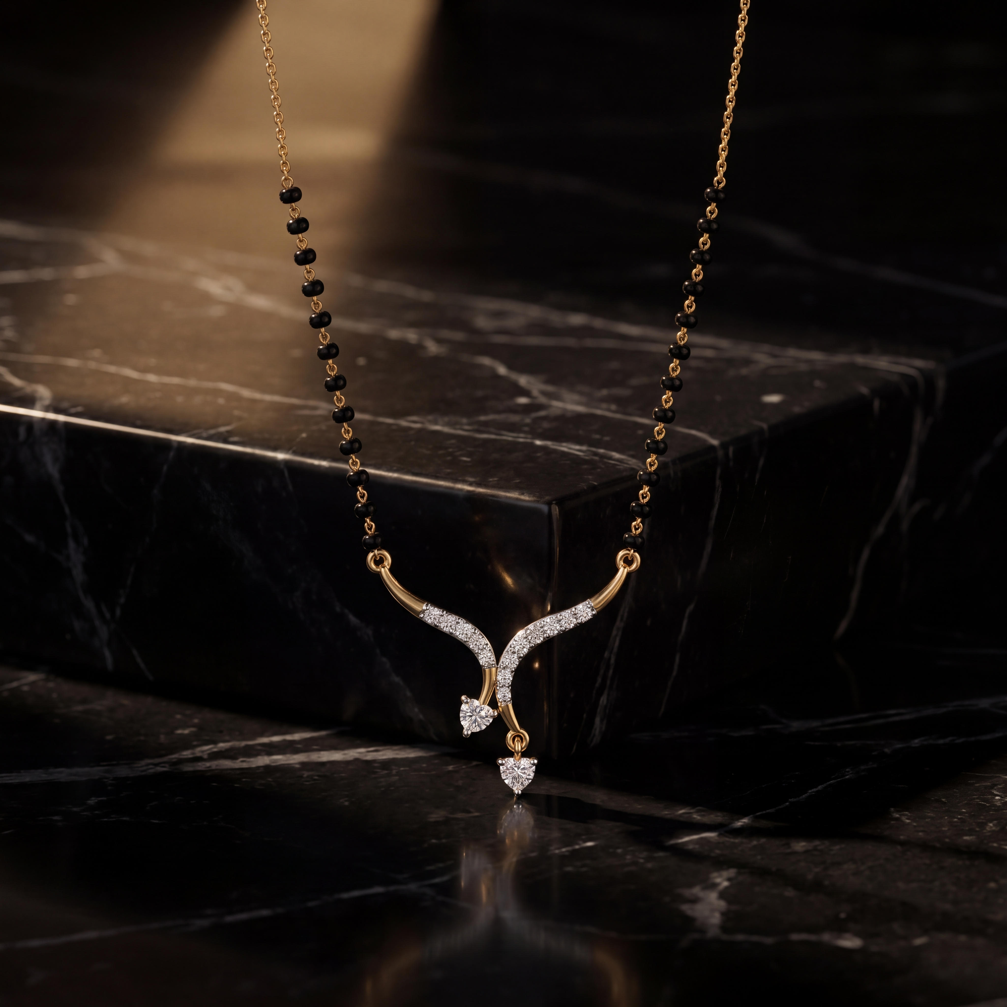 Majestic Elegance Diamond Mangalsutra by SVADEZI - yellow