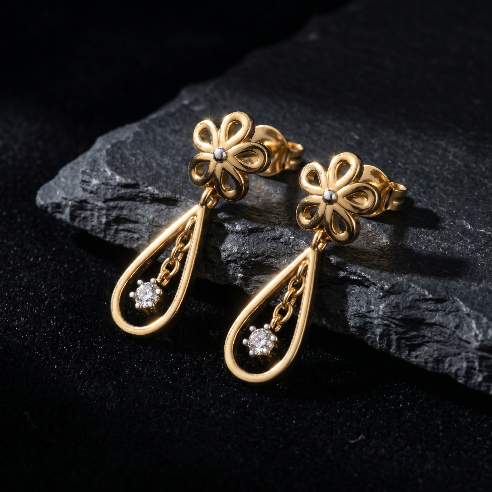 Celestial Bliss Diamond Earrings by SVADEZI - yellow