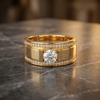 Cascading Star Men's Diamond Ring by SVADEZI - yellow