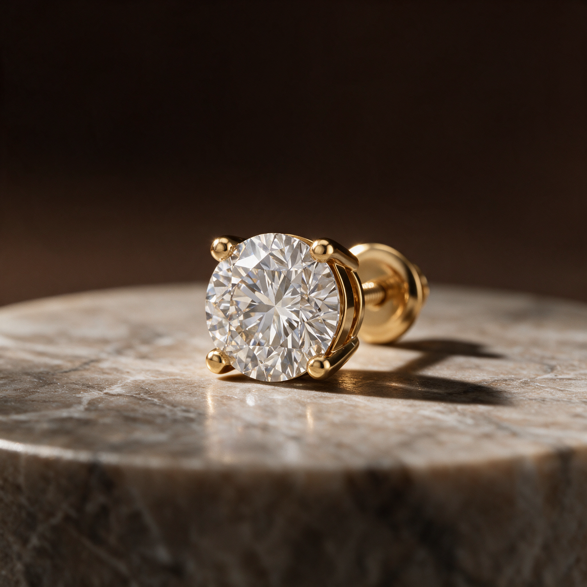Gilded Charm Diamond Earring (Single) by SVADEZI — yellow gold studio