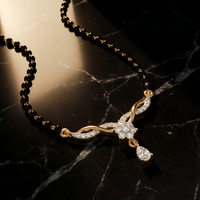 Glowing Mystique Diamond Mangalsutra by SVADEZI - yellow