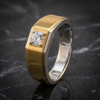 Opulent Glow Men's Diamond Ring by SVADEZI - yellow