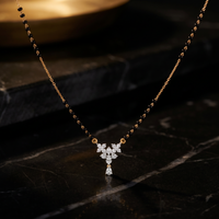 Ornate Cascade Diamond Mangalsutra by SVADEZI - yellow