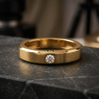 Crowned Cascade Men's Diamond Ring by SVADEZI - yellow