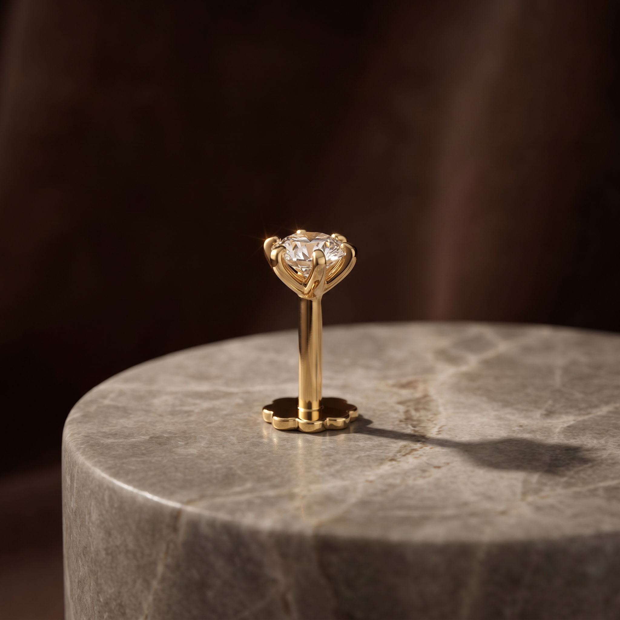 Regal Mystique Diamond Nose Pin by SVADEZI - yellow