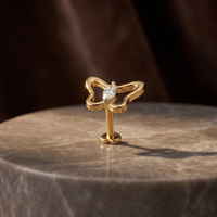 Heavenly Bloom Diamond Nose Pin by SVADEZI - yellow