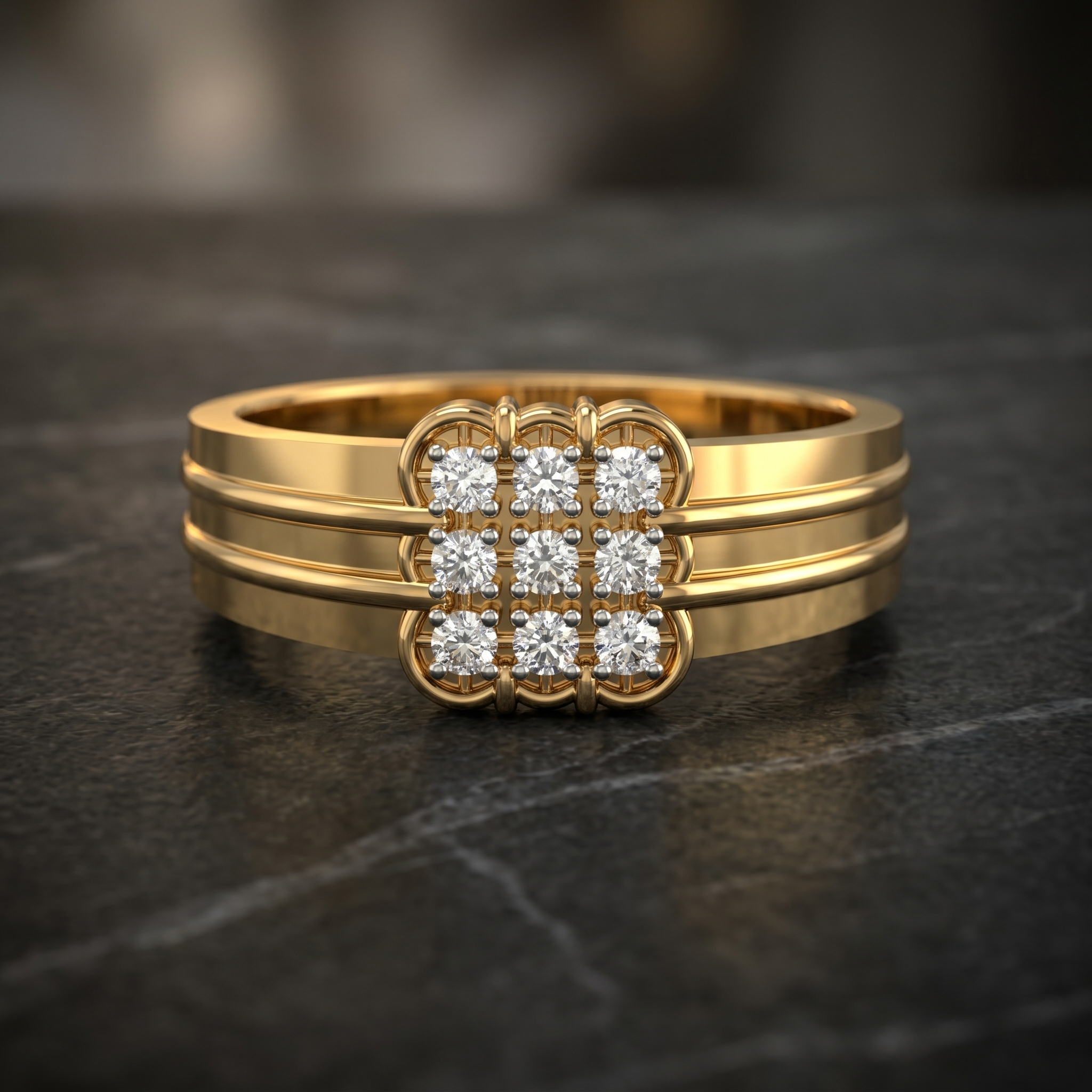 Resplendent Melody Men's Diamond Ring by SVADEZI - yellow