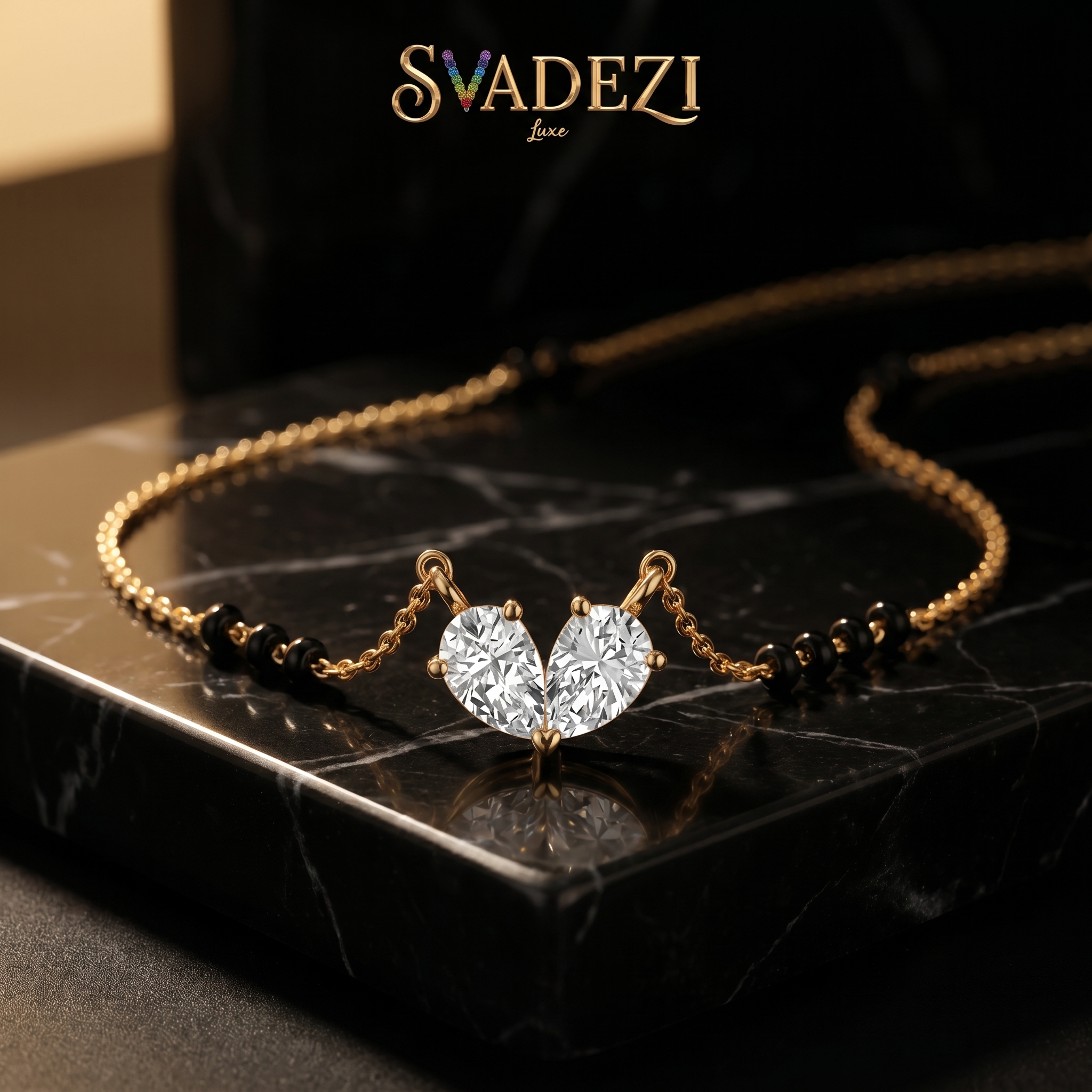 Sovereign Bloom Diamond Mangalsutra by SVADEZI - yellow