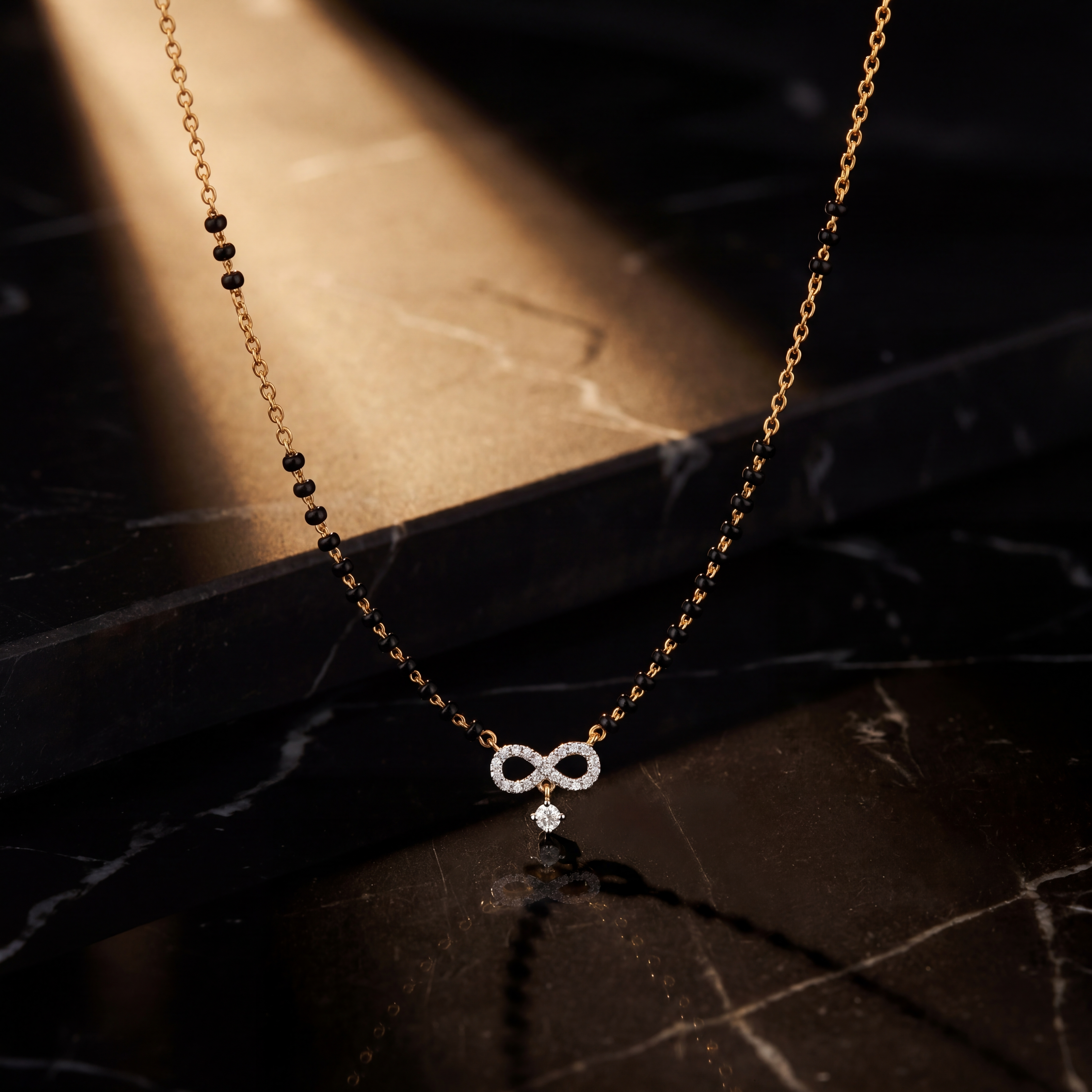 Whispering Promise Diamond Mangalsutra by SVADEZI - yellow