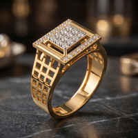 Lavish Embrace Men's Diamond Ring by SVADEZI - yellow