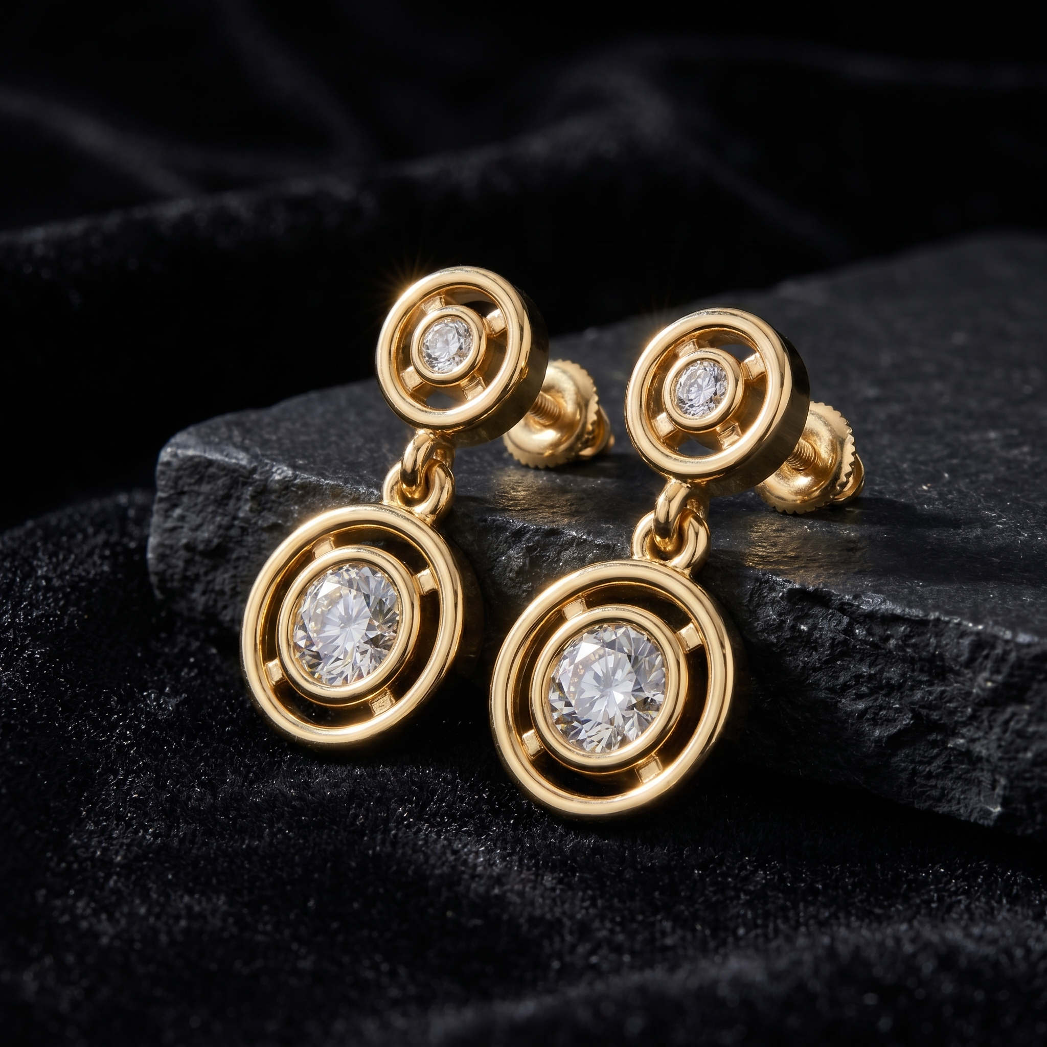 Bold Promise Diamond Earrings by SVADEZI - yellow