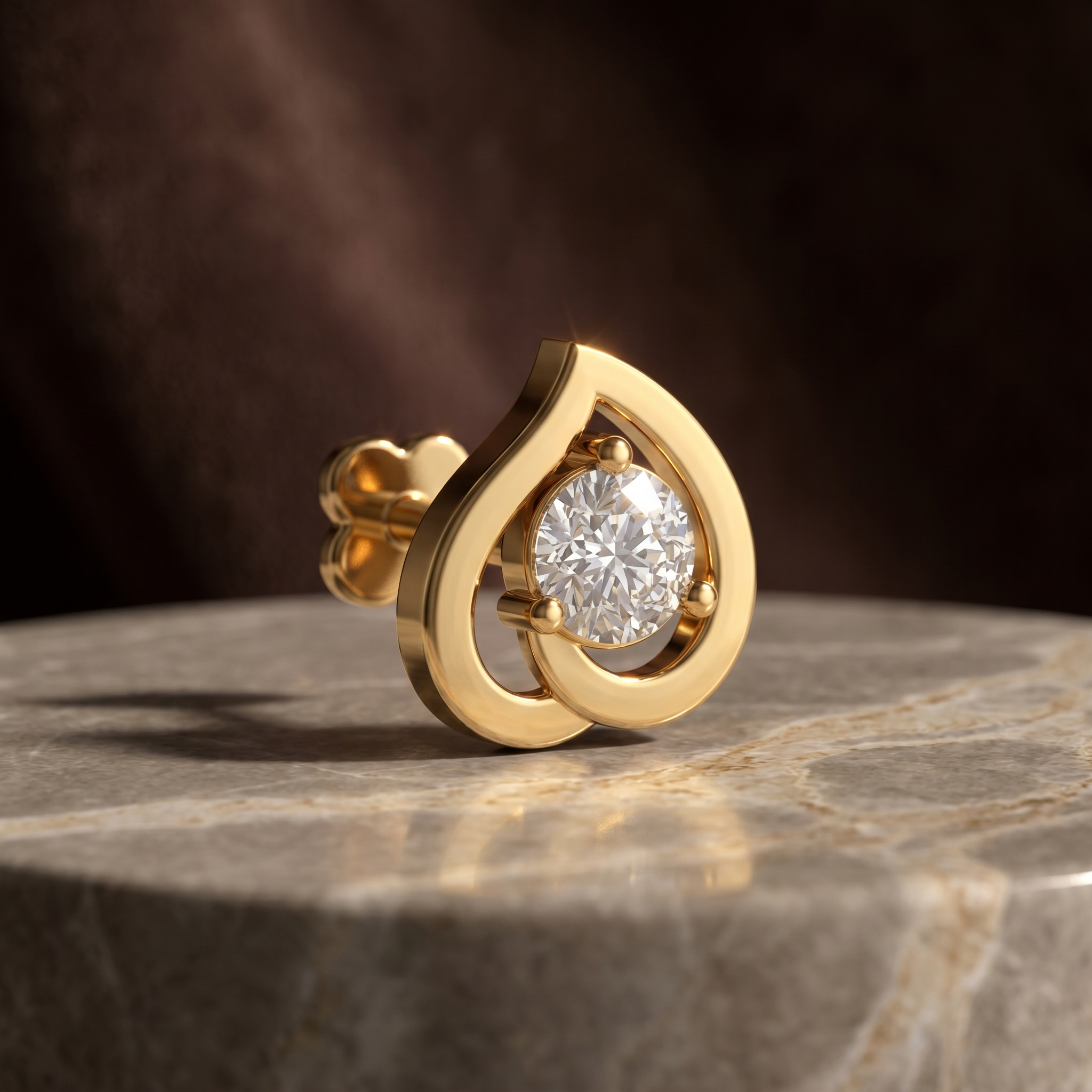 Sublime Embrace Diamond Nose Pin by SVADEZI - yellow