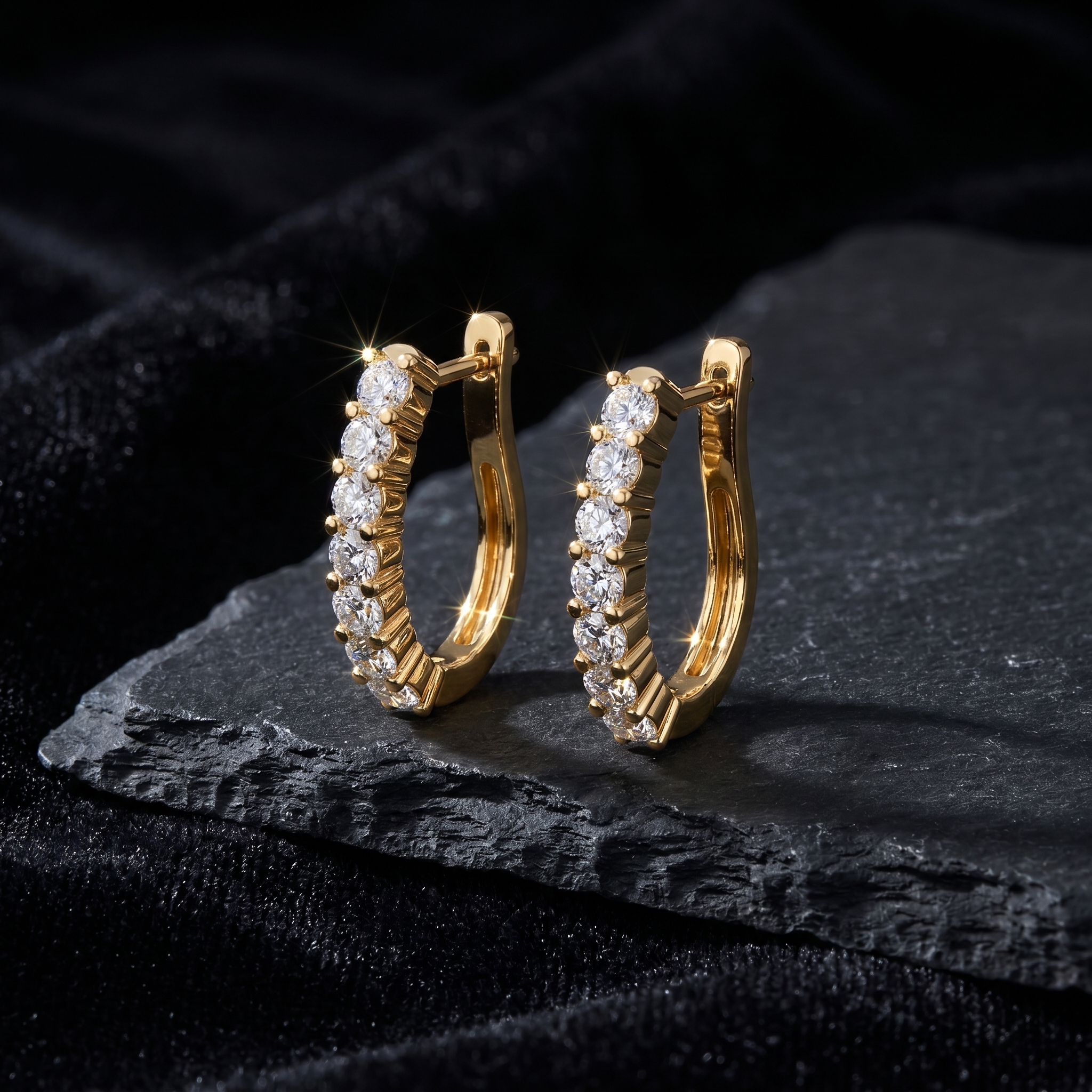 Velvet Ode Diamond Earrings by SVADEZI - yellow