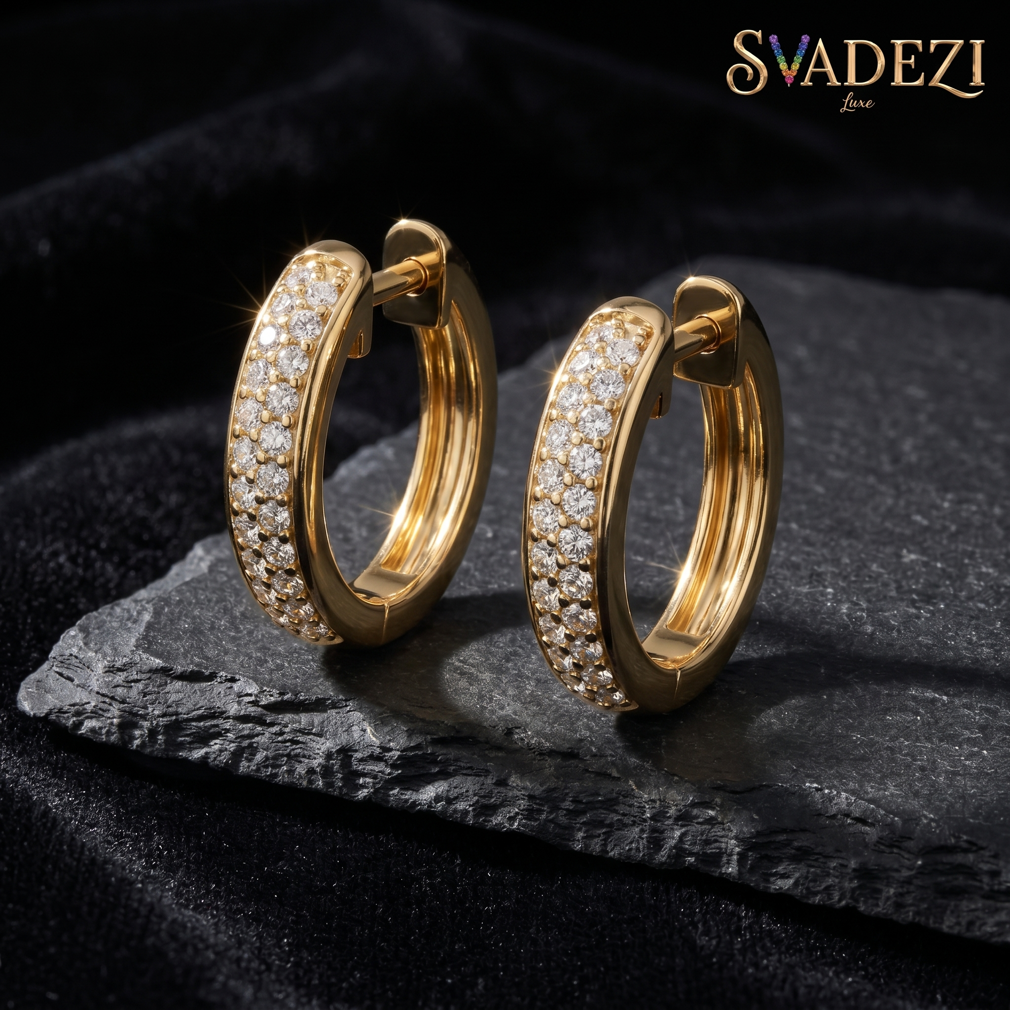 Gilded Petal Diamond Earrings by SVADEZI - yellow