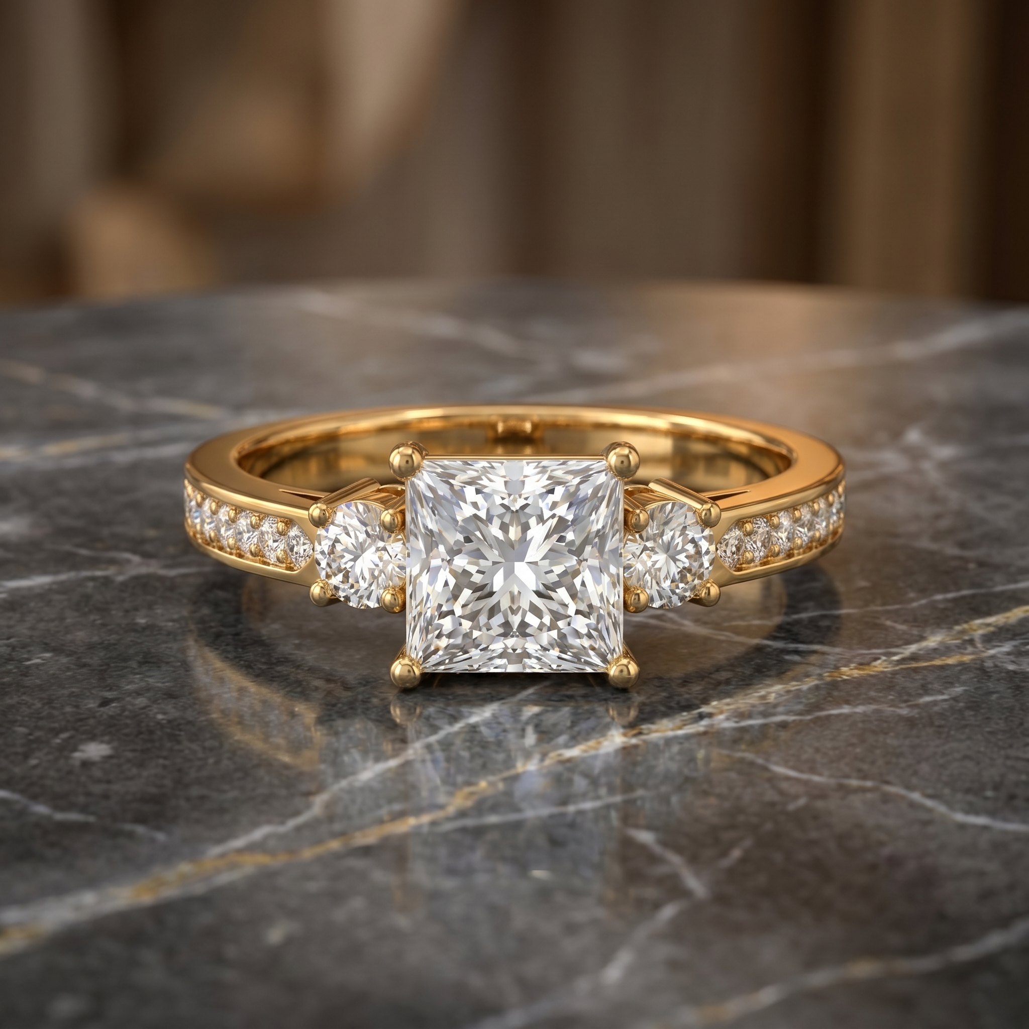 Aureate Harmony Diamond Ring by SVADEZI - yellow