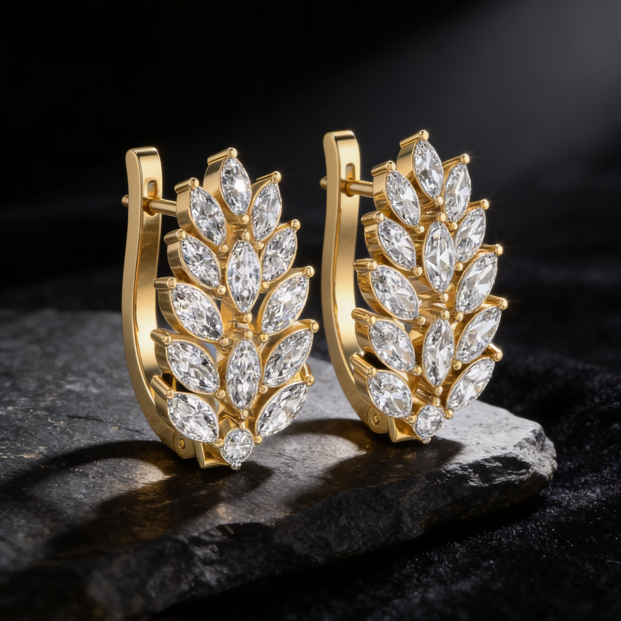 Enthroned Splendor Diamond Earrings by SVADEZI - yellow