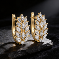 Enthroned Splendor Diamond Earrings by SVADEZI - yellow