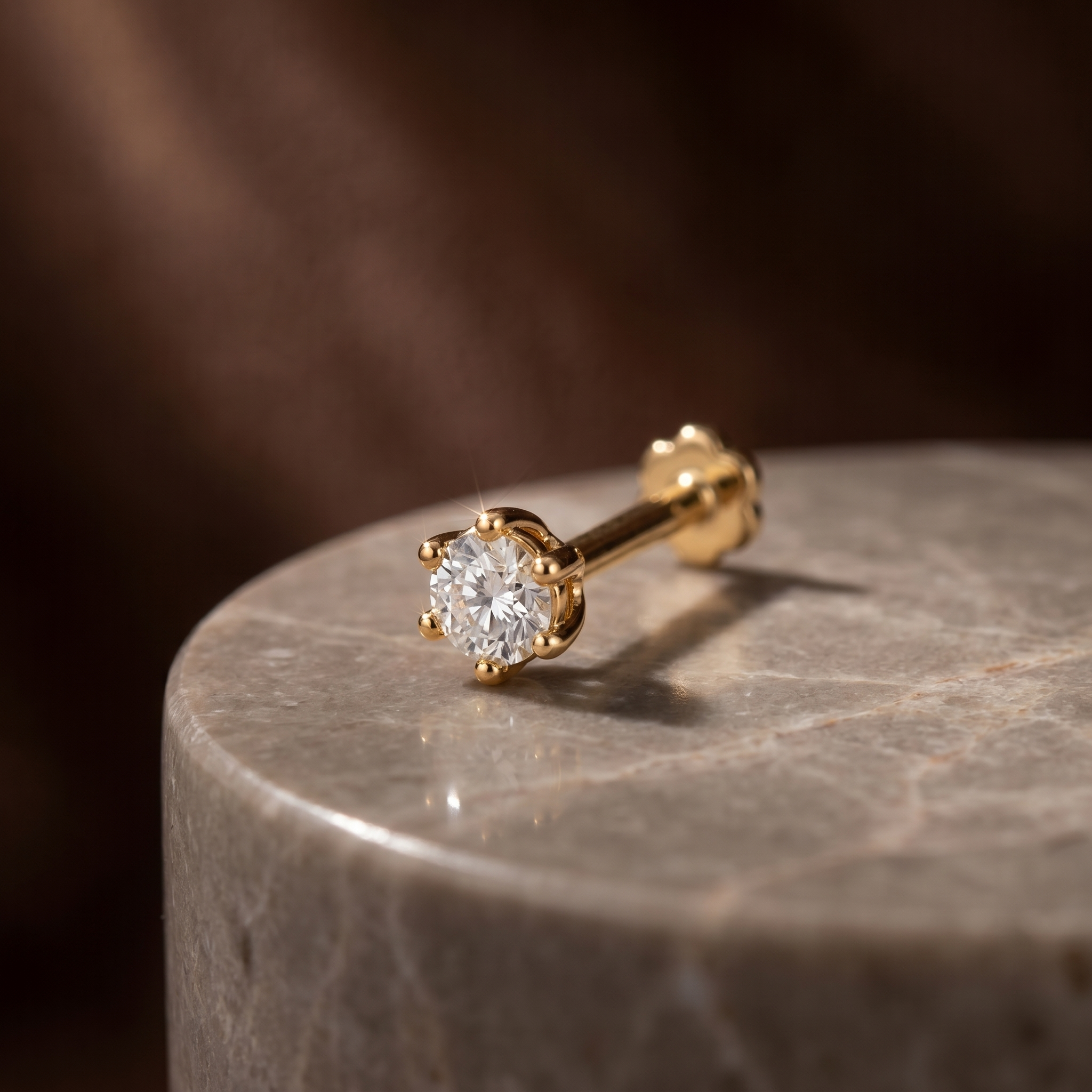 Enchanted Heritage Diamond Nose Pin by SVADEZI - yellow