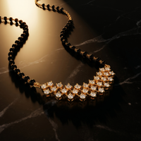 Sparkling Halo Diamond Mangalsutra by SVADEZI - yellow