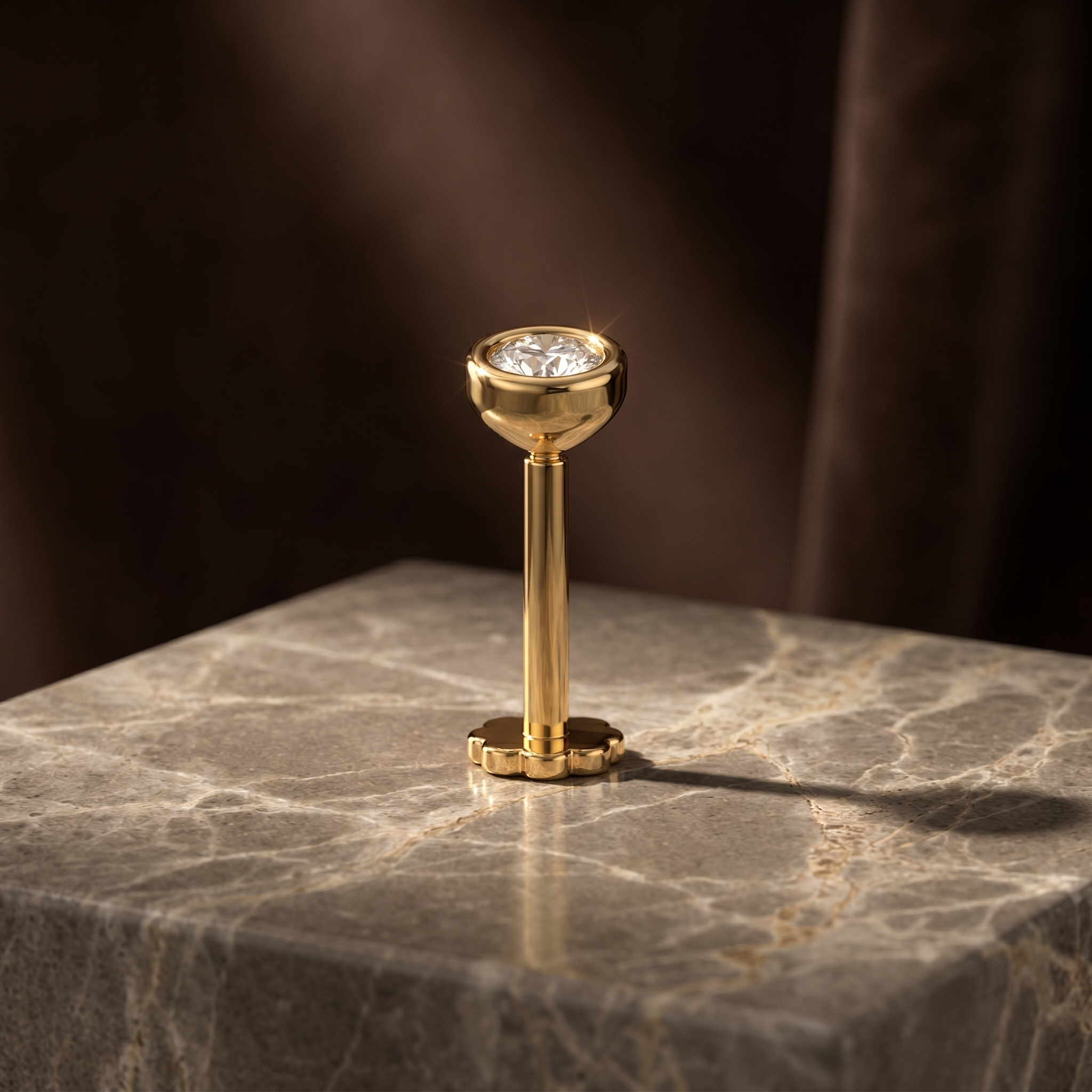 Divine Memory Diamond Nose Pin by SVADEZI - yellow