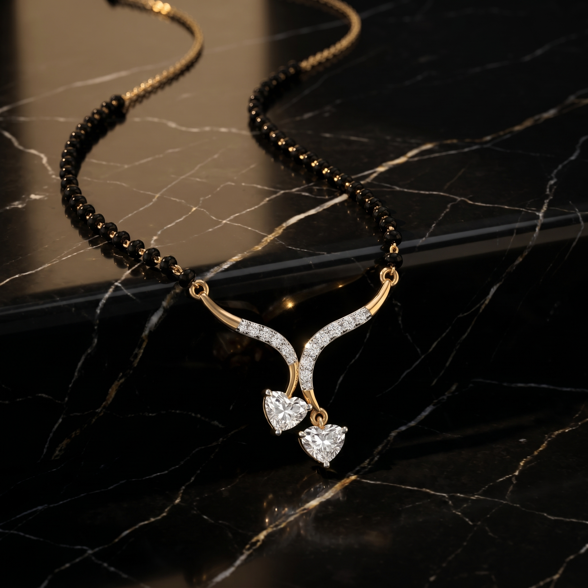 Sovereign Cascade Diamond Mangalsutra by SVADEZI - yellow